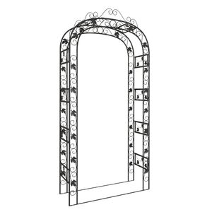 vidaXL Arche de jardin Noir 116x45x240 cm Acier