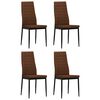 vidaXL Chaises &agrave; manger lot de 4 marron tissu