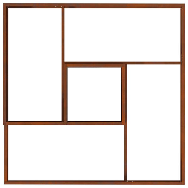 vidaXL Cache-pot de jardin Marron 100 x 100 x 50 cm Acier patin&eacute;