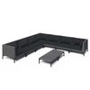 vidaXL Salon de jardin 8 pcs avec coussins R&eacute;sine tress&eacute;e Gris fonc&eacute;