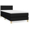 vidaXL Sommier &agrave; lattes de lit avec matelas Noir 90x190 cm Tissu