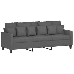 vidaXL Canap&eacute; &agrave; 3 places Gris fonc&eacute; 180 cm Tissu