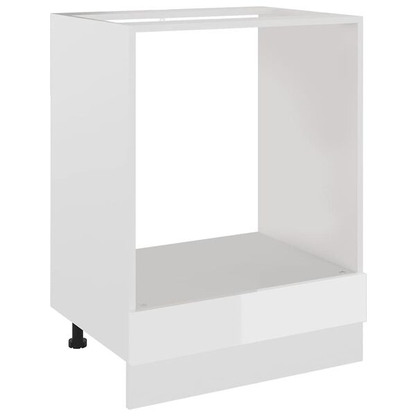 vidaXL Meuble de four "Riga" Blanc brillant 60&nbsp;x&nbsp;46&nbsp;x&nbsp;81,5&nbsp;cm Bois d'ing&eacute;nierie