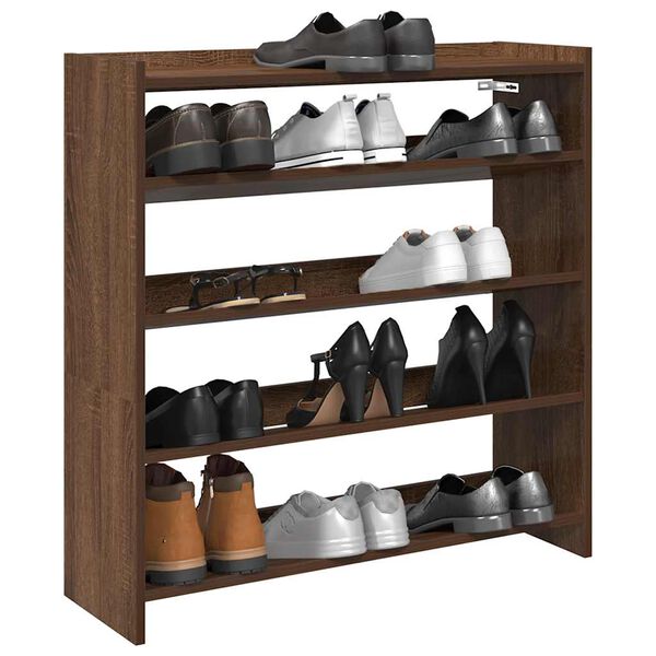 vidaXL &Eacute;tag&egrave;re &agrave; chaussures ch&ecirc;ne marron 80x25x81 cm bois ing&eacute;nierie
