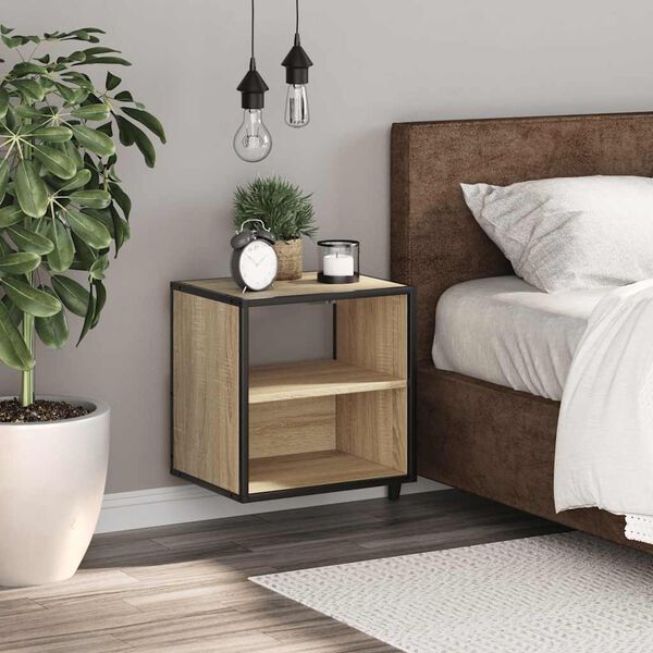 vidaXL Table de chevet murale ch&ecirc;ne sonoma 40x31x39,5 cm