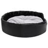 vidaXL Lit chiens Noir et gris 90x79x20 cm Peluche et similicuir