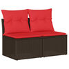 vidaXL Salon de jardin avec coussins 2pcs marron r&eacute;sine tress&eacute;e acacia