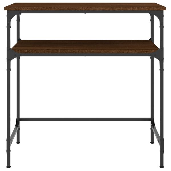 vidaXL Table console ch&ecirc;ne marron 75x35,5x75 cm bois d'ing&eacute;nierie