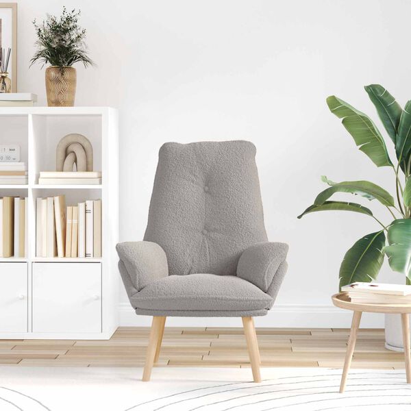 vidaXL fauteuil Gris clair 69 x 74 x 93 cm Tissu Sherpa