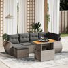 vidaXL Salon de jardin avec coussins 7 pcs gris r&eacute;sine tress&eacute;e