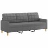 vidaXL Canap&eacute; &agrave; 3 places Gris fonc&eacute; 180 cm Tissu