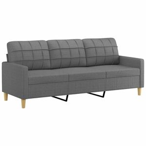 vidaXL Canap&eacute; &agrave; 3 places Gris fonc&eacute; 180 cm Tissu