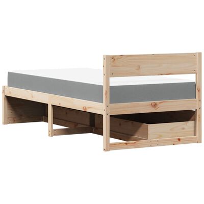 vidaXL Lit avec tiroirs et matelas 90x190 cm bois massif de pin