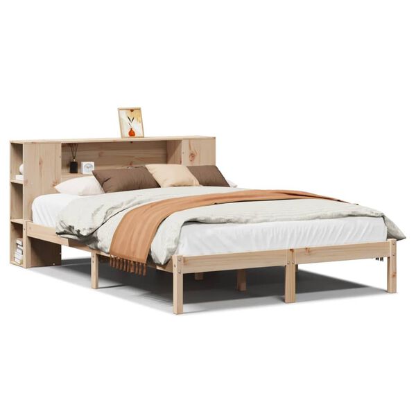 vidaXL Lit biblioth&egrave;que sans matelas 160x200 cm bois massif de pin