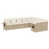 vidaXL Salon de jardin avec coussins 9 pcs beige r&eacute;sine tress&eacute;e
