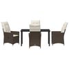 vidaXL Ensemble de salle &agrave; manger pour jardin 5 pcs Marron polyrotin