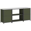 vidaXL Ensemble de rangement cuisine avec &eacute;tag&egrave;re 3 pcs Vert olive