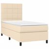 vidaXL Sommier &agrave; lattes de lit et matelas Cr&egrave;me 90x190 cm Tissu