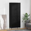 vidaXL Haut Armoire avec tiroir 2 pcs Ch&ecirc;ne noir Bois d'ing&eacute;nierie