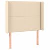 vidaXL Sommier &agrave; lattes de lit matelas et LED Cr&egrave;me 80x200cm Tissu