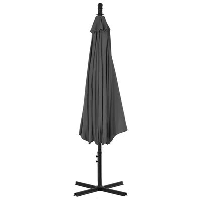 vidaXL Parasol de jardin en porte-à-feux avec mât en acier anthracite