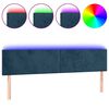 vidaXL T&ecirc;te de lit &agrave; LED Bleu fonc&eacute; 160x5x78/88 cm Velours