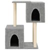 vidaXL Arbre &agrave; chat avec griffoirs en sisal gris clair 86 cm