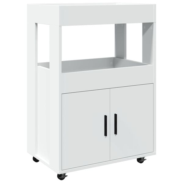 vidaXL Chariot de bar blanc 60x39,5x89 cm bois d'ing&eacute;nierie