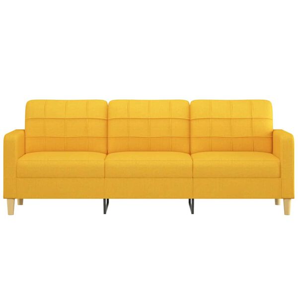 vidaXL Canap&eacute; &agrave; 3 places Jaune clair 210 cm Tissu