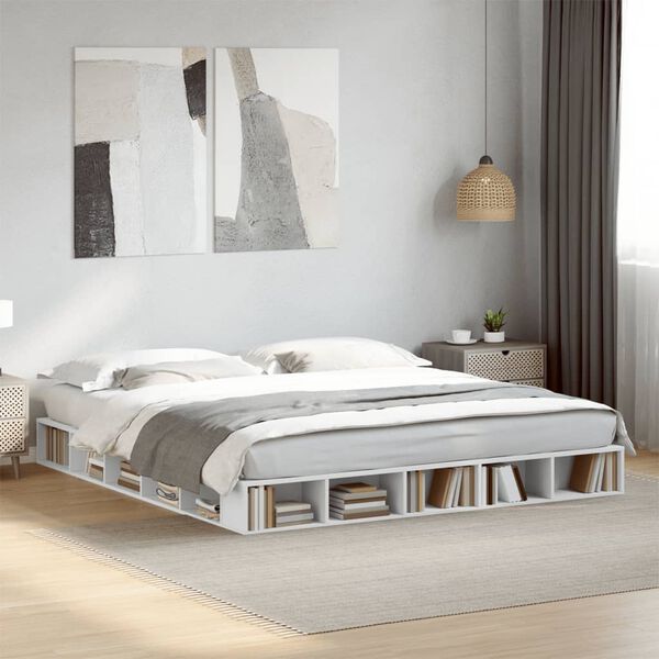 vidaXL Cadre de lit sans matelas blanc 200x200 cm
