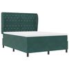 vidaXL Lit &agrave; ressorts avec matelas Vert fonc&eacute; 190 x 140 cm Polyester