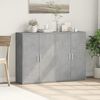 vidaXL Buffets 2 pcs gris b&eacute;ton 60x31x84 cm bois d'ing&eacute;nierie