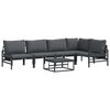 vidaXL Ensemble de canap&eacute; de jardin avec coussin 6 pcs Noir Acier