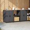 vidaXL Ensemble de rangement cuisine avec &eacute;tag&egrave;re 3 pcs Anthracite