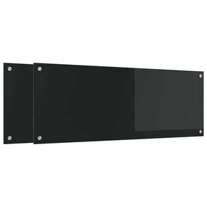 vidaXL Protection de cuisine 2 pcs Noir 110 x 40 cm verre tremp&eacute;