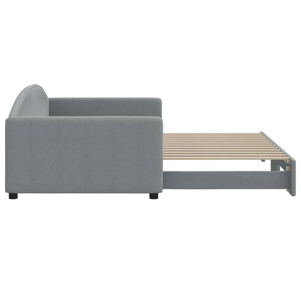 vidaXL Lit de jour avec gigogne sans matelas gris clair 100x200 cm