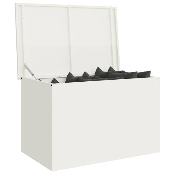 vidaXL Bo&icirc;te de Rangement Ext&eacute;rieure Blanc 80 x 50,5 x 50 cm Acier