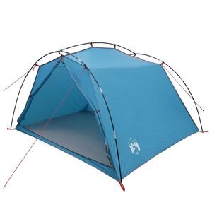 vidaXL Tente tunnel 4 personne Bleu Polyester 185T avec rev&ecirc;tement PU