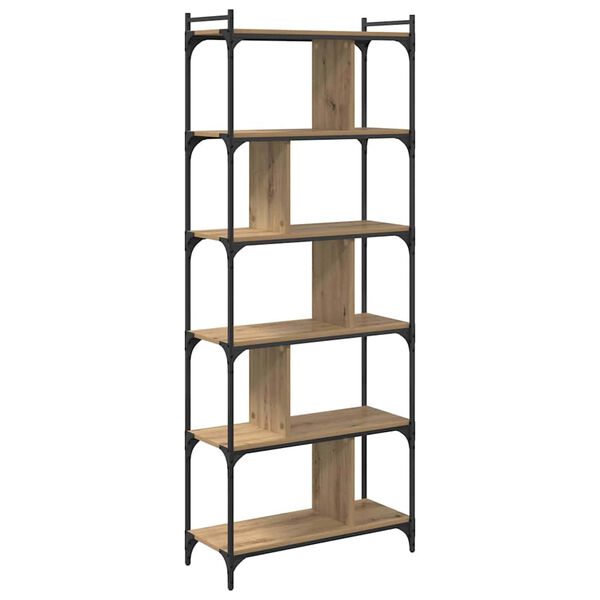 vidaXL Biblioth&egrave;que ch&ecirc;ne artisanal 76 x 32 x 192 cm Bois d'ing&eacute;nierie