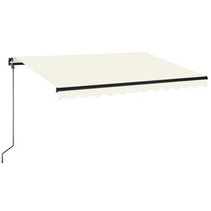 vidaXL Auvent manuel r&eacute;tractable avec LED 350x250 cm Cr&egrave;me