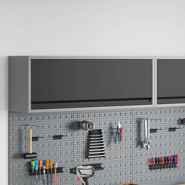vidaXL Cabinet &agrave; Outils avec stockage Noir et gris 100 x 25 x 35 cm