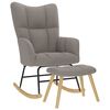 vidaXL Chaise &agrave; bascule avec repose-pied Taupe Tissu