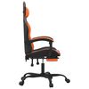 vidaXL Chaise de jeu pivotante repose-pied Noir et orange Similicuir