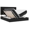 vidaXL Lit avec bandes LED avec t&ecirc;te de lit Noir 180 x 200 cm tissu