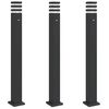 vidaXL Lampadaires d'ext&eacute;rieur avec capteur 3 pcs noir 110cm aluminium