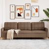 vidaXL Canap&eacute; &agrave; 3 places Marron 210 cm Tissu