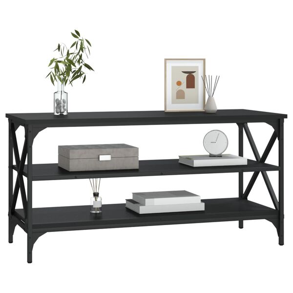 vidaXL Meuble TV Noir 100x40x50 cm Bois d'ing&eacute;nierie
