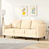 vidaXL Canap&eacute; &agrave; 3 places Cr&egrave;me 180 cm Tissu