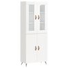 vidaXL Buffet haut Blanc brillant 69,5x34x180 cm Bois d'ing&eacute;nierie
