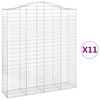vidaXL Paniers &agrave; gabions arqu&eacute;s 11 pcs 200x50x220/240 cm Fer galvanis&eacute;
